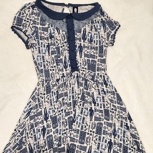 Hot Topic Doctor Who Tardis Print Collared Dress
